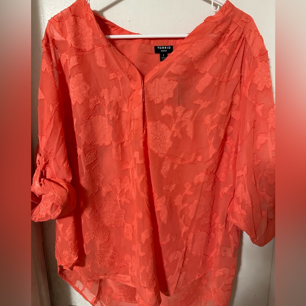 Orange Harper Georgette blouse